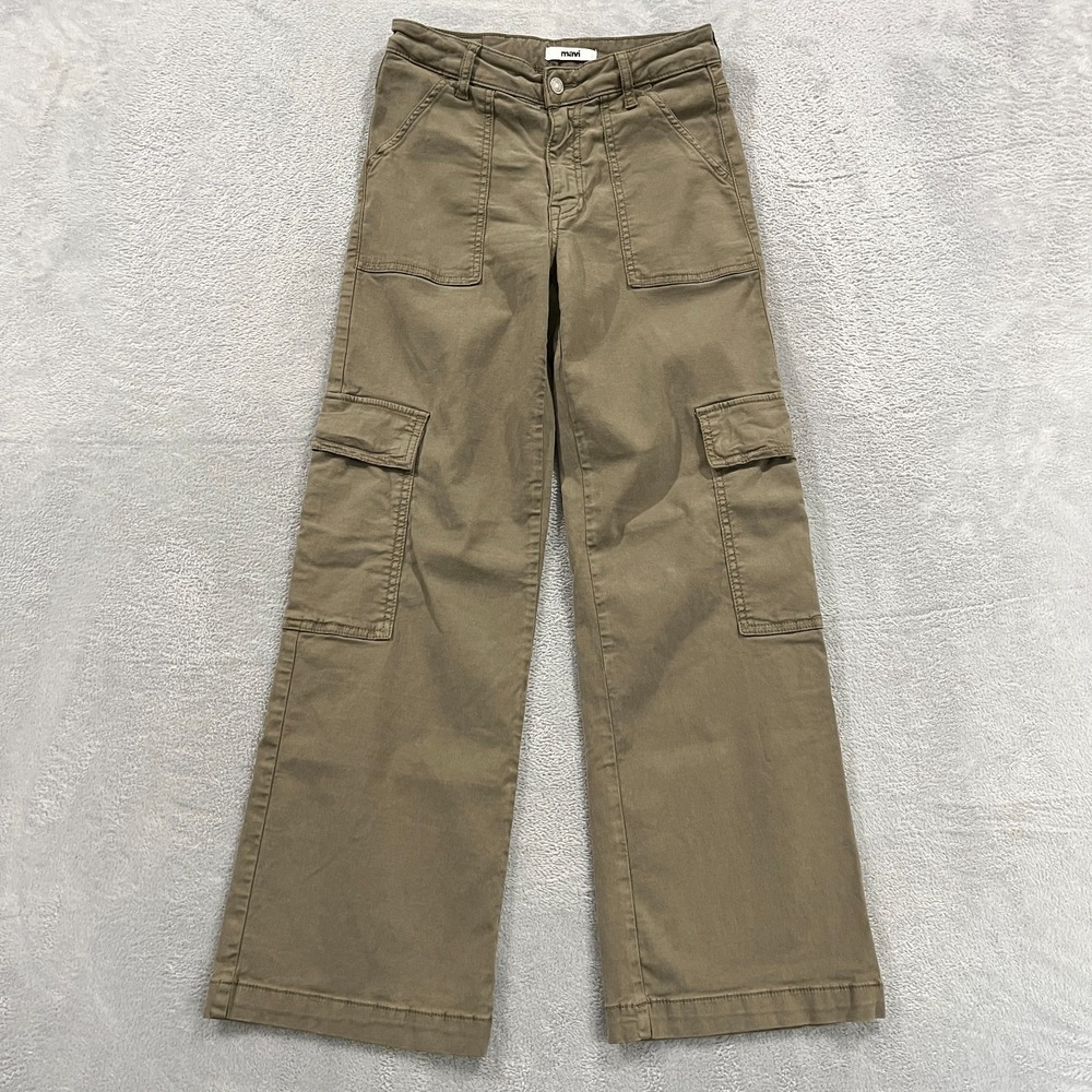 Mavi Pants Women 25x30 Alva High Rise Straight Cargo Green Y2K Retro Baggy Retro